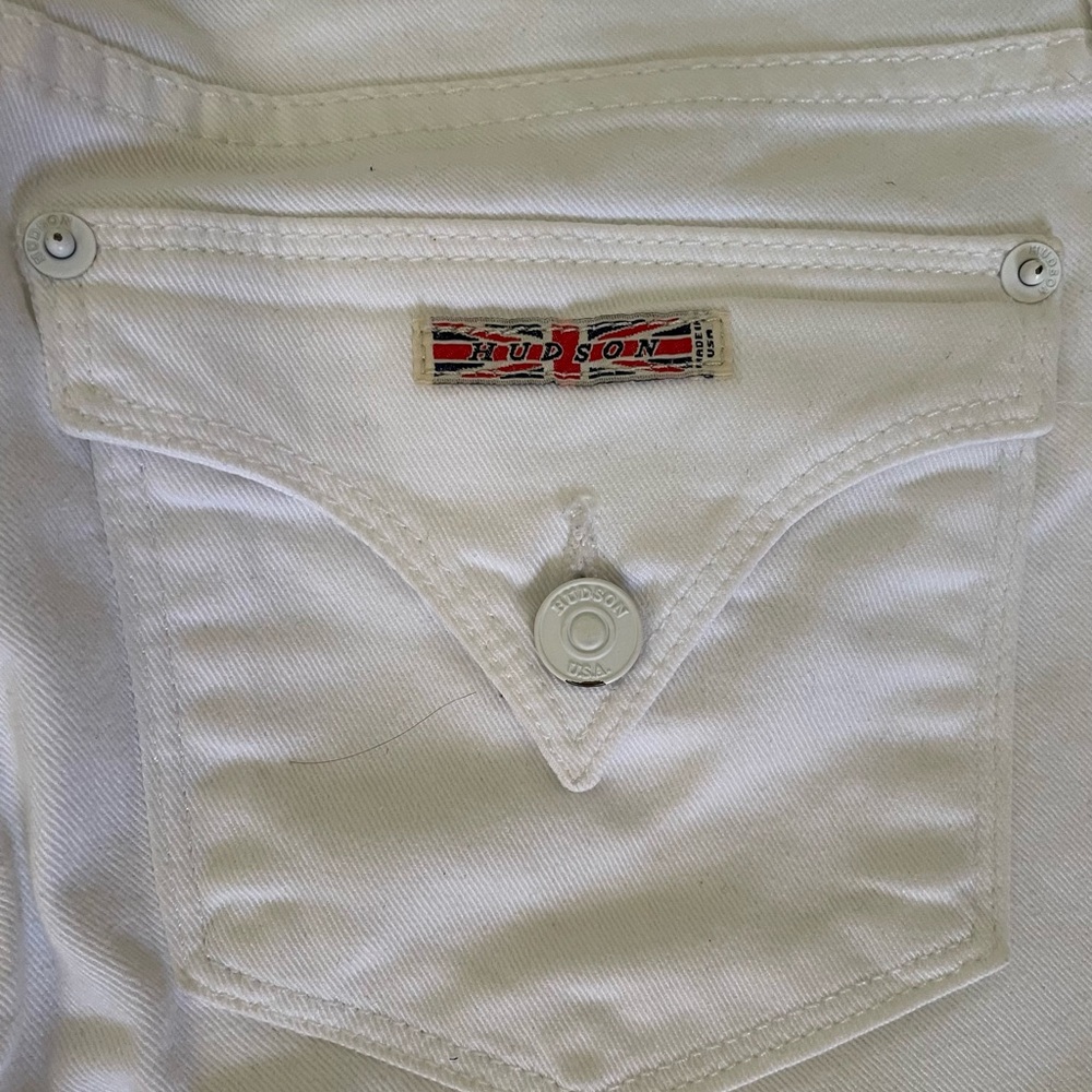 Hudson Ginny Crop Straight White Jeans - Picture 5 of 13